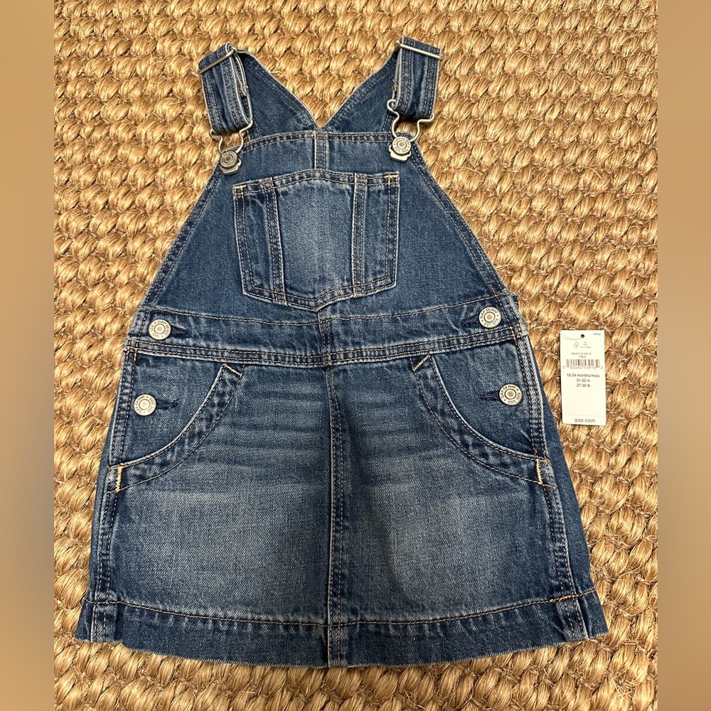 Gap girls’ overall denim jumper dress (18-24M)